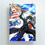 Onyourcases Sword Art Online Kirito and Asuna Art Custom Poster Art Gift Silk Poster Wall Decor Home Decoration Wall Art Satin Silky Decorative Wallpaper Personalized Wall Hanging 20x14 Inch 24x35 Inch Poster