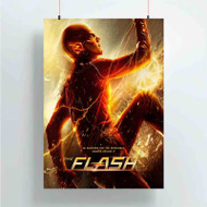 Onyourcases The Flash Running Custom Poster Art Gift Silk Poster Wall Decor Home Decoration Wall Art Satin Silky Decorative Wallpaper Personalized Wall Hanging 20x14 Inch 24x35 Inch Poster