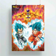 Onyourcases Vegeta and Goku Vs Golden Frieza Super Saiyan God Blue Products Custom Poster Art Gift Silk Poster Wall Decor Home Decoration Wall Art Satin Silky Decorative Wallpaper Personalized Wall Hanging 20x14 Inch 24x35 Inch Poster