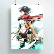 Onyourcases Attack on Titan Mikasa Ackerman Custom Poster Ideas Silk Poster Wall Decor Home Decoration Wall Art Satin Silky Decorative Wallpaper Personalized Wall Hanging 20x14 Inch 24x35 Inch Poster
