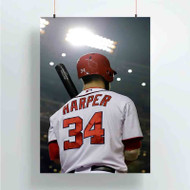 Onyourcases Bryce Harper Washington Nationals Art Custom Poster Ideas Silk Poster Wall Decor Home Decoration Wall Art Satin Silky Decorative Wallpaper Personalized Wall Hanging 20x14 Inch 24x35 Inch Poster