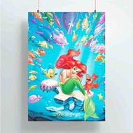 Onyourcases Disney Ariel The Little Mermaid With Little Fish Custom Poster Ideas Silk Poster Wall Decor Home Decoration Wall Art Satin Silky Decorative Wallpaper Personalized Wall Hanging 20x14 Inch 24x35 Inch Poster