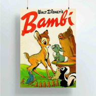 Onyourcases Disney Bambi Custom Poster Ideas Silk Poster Wall Decor Home Decoration Wall Art Satin Silky Decorative Wallpaper Personalized Wall Hanging 20x14 Inch 24x35 Inch Poster