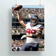 Onyourcases JJ Watt Houston Texans Football Player Custom Poster Ideas Silk Poster Wall Decor Home Decoration Wall Art Satin Silky Decorative Wallpaper Personalized Wall Hanging 20x14 Inch 24x35 Inch Poster