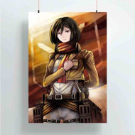 Onyourcases Mikasa Ackerman Attack on Titans Custom Poster Ideas Silk Poster Wall Decor Home Decoration Wall Art Satin Silky Decorative Wallpaper Personalized Wall Hanging 20x14 Inch 24x35 Inch Poster