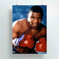 Onyourcases Mike Tyson Champion Boxer Signature Custom Poster Ideas Silk Poster Wall Decor Home Decoration Wall Art Satin Silky Decorative Wallpaper Personalized Wall Hanging 20x14 Inch 24x35 Inch Poster