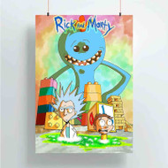 Onyourcases Rick and Morty and Mr Meeseeks Custom Poster Ideas Silk Poster Wall Decor Home Decoration Wall Art Satin Silky Decorative Wallpaper Personalized Wall Hanging 20x14 Inch 24x35 Inch Poster