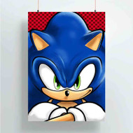 Onyourcases Sonic The Hedgehog Face New Custom Poster Ideas Silk Poster Wall Decor Home Decoration Wall Art Satin Silky Decorative Wallpaper Personalized Wall Hanging 20x14 Inch 24x35 Inch Poster