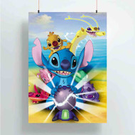 Onyourcases Stitch from Lilo and Stitch Custom Poster Ideas Silk Poster Wall Decor Home Decoration Wall Art Satin Silky Decorative Wallpaper Personalized Wall Hanging 20x14 Inch 24x35 Inch Poster