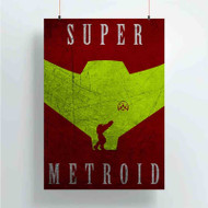 Onyourcases Super Metroid Samus Aran Mask Custom Poster Ideas Silk Poster Wall Decor Home Decoration Wall Art Satin Silky Decorative Wallpaper Personalized Wall Hanging 20x14 Inch 24x35 Inch Poster