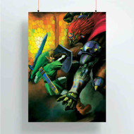 Onyourcases The Legend of Zelda Ocarina of Time Link Battle Custom Poster Ideas Silk Poster Wall Decor Home Decoration Wall Art Satin Silky Decorative Wallpaper Personalized Wall Hanging 20x14 Inch 24x35 Inch Poster