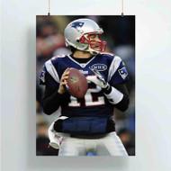 Onyourcases Tom Brady New England Patriots Football Custom Poster Ideas Silk Poster Wall Decor Home Decoration Wall Art Satin Silky Decorative Wallpaper Personalized Wall Hanging 20x14 Inch 24x35 Inch Poster