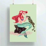 Onyourcases Ariel The Little Mermaid Disney Cartoon Custom Poster Silk Poster Wall Decor New Home Decoration Wall Art Satin Silky Decorative Wallpaper Personalized Wall Hanging 20x14 Inch 24x35 Inch Poster