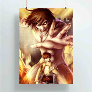 Onyourcases Attack on Titan Eren Yeager Art Custom Poster Silk Poster Wall Decor New Home Decoration Wall Art Satin Silky Decorative Wallpaper Personalized Wall Hanging 20x14 Inch 24x35 Inch Poster