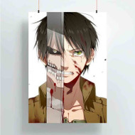 Onyourcases Attack on Titan Eren Yeager Sword Custom Poster Silk Poster Wall Decor New Home Decoration Wall Art Satin Silky Decorative Wallpaper Personalized Wall Hanging 20x14 Inch 24x35 Inch Poster