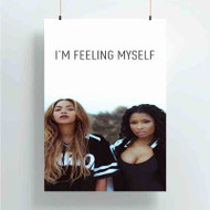 Onyourcases Beyonce and Nicki Minaj Feeling Myself Custom Poster Silk Poster Wall Decor New Home Decoration Wall Art Satin Silky Decorative Wallpaper Personalized Wall Hanging 20x14 Inch 24x35 Inch Poster