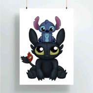 Onyourcases Can I Sit Here Disney Stitch and Toothless Custom Poster Silk Poster Wall Decor New Home Decoration Wall Art Satin Silky Decorative Wallpaper Personalized Wall Hanging 20x14 Inch 24x35 Inch Poster