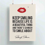 Onyourcases Marilyn Monroe Lips Quotes Custom Poster Silk Poster Wall Decor New Home Decoration Wall Art Satin Silky Decorative Wallpaper Personalized Wall Hanging 20x14 Inch 24x35 Inch Poster