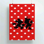 Onyourcases Minnie and Mickey Mouse Disney Poka Dot Custom Poster Silk Poster Wall Decor New Home Decoration Wall Art Satin Silky Decorative Wallpaper Personalized Wall Hanging 20x14 Inch 24x35 Inch Poster