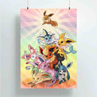 Onyourcases Pokemon Eeveelution Custom Poster Silk Poster Wall Decor New Home Decoration Wall Art Satin Silky Decorative Wallpaper Personalized Wall Hanging 20x14 Inch 24x35 Inch Poster