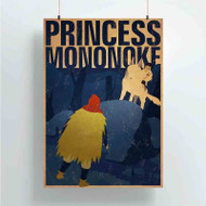 Onyourcases Princess Mononoke Simple Custom Poster Silk Poster Wall Decor New Home Decoration Wall Art Satin Silky Decorative Wallpaper Personalized Wall Hanging 20x14 Inch 24x35 Inch Poster