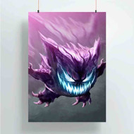 Onyourcases Scary Gengar Custom Poster Silk Poster Wall Decor New Home Decoration Wall Art Satin Silky Decorative Wallpaper Personalized Wall Hanging 20x14 Inch 24x35 Inch Poster