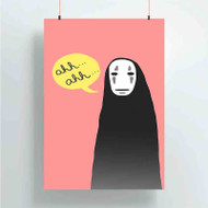 Onyourcases Spirited Away No Face Studio Ghibli Art Custom Poster Silk Poster Wall Decor New Home Decoration Wall Art Satin Silky Decorative Wallpaper Personalized Wall Hanging 20x14 Inch 24x35 Inch Poster
