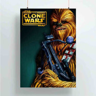 Onyourcases Star Wars The Clones Wars Chewbacca Custom Poster Silk Poster Wall Decor New Home Decoration Wall Art Satin Silky Decorative Wallpaper Personalized Wall Hanging 20x14 Inch 24x35 Inch Poster