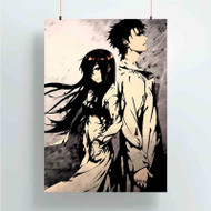 Onyourcases Steins Gate Rintarou and Kurisu Custom Poster Silk Poster Wall Decor New Home Decoration Wall Art Satin Silky Decorative Wallpaper Personalized Wall Hanging 20x14 Inch 24x35 Inch Poster