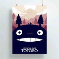 Onyourcases Studio Ghibli My Neighbor Totoro Custom Poster Silk Poster Wall Decor New Home Decoration Wall Art Satin Silky Decorative Wallpaper Personalized Wall Hanging 20x14 Inch 24x35 Inch Poster