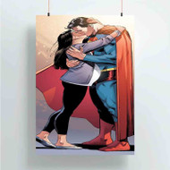 Onyourcases Superman Kiss Custom Poster Silk Poster Wall Decor New Home Decoration Wall Art Satin Silky Decorative Wallpaper Personalized Wall Hanging 20x14 Inch 24x35 Inch Poster