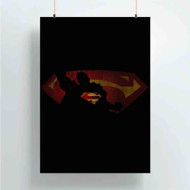 Onyourcases Superman Silhouette Custom Poster Silk Poster Wall Decor New Home Decoration Wall Art Satin Silky Decorative Wallpaper Personalized Wall Hanging 20x14 Inch 24x35 Inch Poster