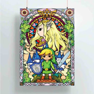 Onyourcases The Legend of Zelda Stained Glass Custom Poster Silk Poster Wall Decor New Home Decoration Wall Art Satin Silky Decorative Wallpaper Personalized Wall Hanging 20x14 Inch 24x35 Inch Poster