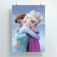 Onyourcases Disney Frozen Anna and Elsa Hug Custom Poster Silk Poster Wall Decor Home Art Decoration Wall Art Satin Silky Decorative Wallpaper Personalized Wall Hanging 20x14 Inch 24x35 Inch Poster