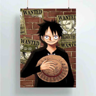Onyourcases Luffy One Piece New Custom Poster Silk Poster Wall Decor Home Art Decoration Wall Art Satin Silky Decorative Wallpaper Personalized Wall Hanging 20x14 Inch 24x35 Inch Poster