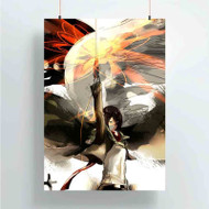 Onyourcases Mikasa Attack On Titan Great Custom Poster Silk Poster Wall Decor Home Art Decoration Wall Art Satin Silky Decorative Wallpaper Personalized Wall Hanging 20x14 Inch 24x35 Inch Poster