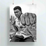 Onyourcases Muhammad Ali Black and White Custom Poster Silk Poster Wall Decor Home Art Decoration Wall Art Satin Silky Decorative Wallpaper Personalized Wall Hanging 20x14 Inch 24x35 Inch Poster