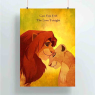 Onyourcases Nala and Simba The Lion King Custom Poster Silk Poster Wall Decor Home Art Decoration Wall Art Satin Silky Decorative Wallpaper Personalized Wall Hanging 20x14 Inch 24x35 Inch Poster