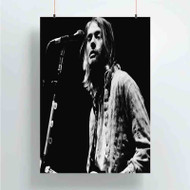 Onyourcases Nirvana Kurt Cobain Playing Guitar Custom Poster Silk Poster Wall Decor Home Art Decoration Wall Art Satin Silky Decorative Wallpaper Personalized Wall Hanging 20x14 Inch 24x35 Inch Poster