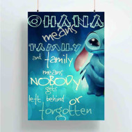 Onyourcases Ohana Means Family Quotes Custom Poster Silk Poster Wall Decor Home Art Decoration Wall Art Satin Silky Decorative Wallpaper Personalized Wall Hanging 20x14 Inch 24x35 Inch Poster