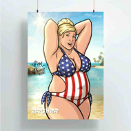 Onyourcases Pam Poovey Archer Custom Poster Silk Poster Wall Decor Home Art Decoration Wall Art Satin Silky Decorative Wallpaper Personalized Wall Hanging 20x14 Inch 24x35 Inch Poster