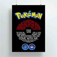 Onyourcases Pokemon GO Song Lyrics Custom Poster Silk Poster Wall Decor Home Art Decoration Wall Art Satin Silky Decorative Wallpaper Personalized Wall Hanging 20x14 Inch 24x35 Inch Poster