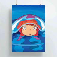 Onyourcases Ponyo on the Cliff Disney Custom Poster Silk Poster Wall Decor Home Art Decoration Wall Art Satin Silky Decorative Wallpaper Personalized Wall Hanging 20x14 Inch 24x35 Inch Poster