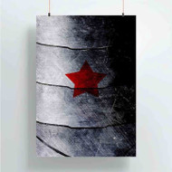 Onyourcases Red Star Symbol Bucky Barnes Custom Poster Silk Poster Wall Decor Home Art Decoration Wall Art Satin Silky Decorative Wallpaper Personalized Wall Hanging 20x14 Inch 24x35 Inch Poster