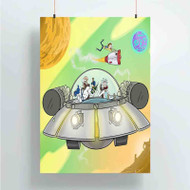 Onyourcases Rick and Morty Spaceship Custom Poster Silk Poster Wall Decor Home Art Decoration Wall Art Satin Silky Decorative Wallpaper Personalized Wall Hanging 20x14 Inch 24x35 Inch Poster