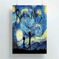 Onyourcases Rick and Morty Starry Night Custom Poster Silk Poster Wall Decor Home Art Decoration Wall Art Satin Silky Decorative Wallpaper Personalized Wall Hanging 20x14 Inch 24x35 Inch Poster