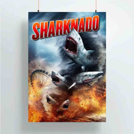 Onyourcases Sharknado Custom Poster Silk Poster Wall Decor Home Art Decoration Wall Art Satin Silky Decorative Wallpaper Personalized Wall Hanging 20x14 Inch 24x35 Inch Poster