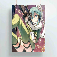 Onyourcases Sinon Sword Art Online Printed Custom Poster Silk Poster Wall Decor Home Art Decoration Wall Art Satin Silky Decorative Wallpaper Personalized Wall Hanging 20x14 Inch 24x35 Inch Poster
