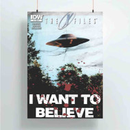 Onyourcases The X Files I Want To Believe Custom Poster Silk Poster Wall Decor Home Art Decoration Wall Art Satin Silky Decorative Wallpaper Personalized Wall Hanging 20x14 Inch 24x35 Inch Poster