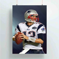 Onyourcases Tom Brady New England Patriots Football Great Custom Poster Silk Poster Wall Decor Home Art Decoration Wall Art Satin Silky Decorative Wallpaper Personalized Wall Hanging 20x14 Inch 24x35 Inch Poster